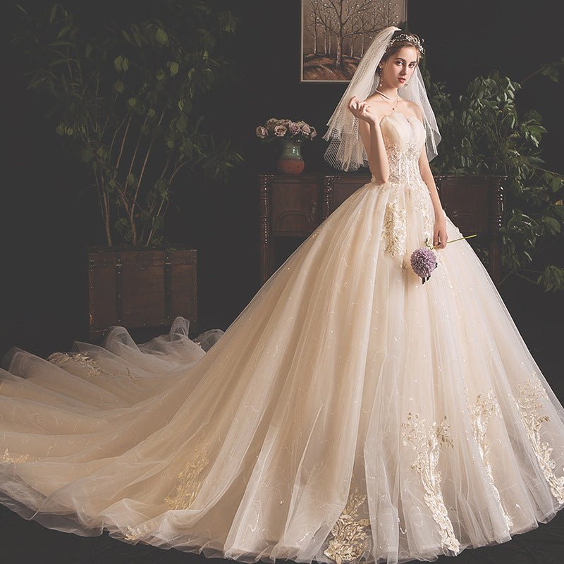 Bride Summer Tube Top Mori Style Trailing Skirt - RICALOUX