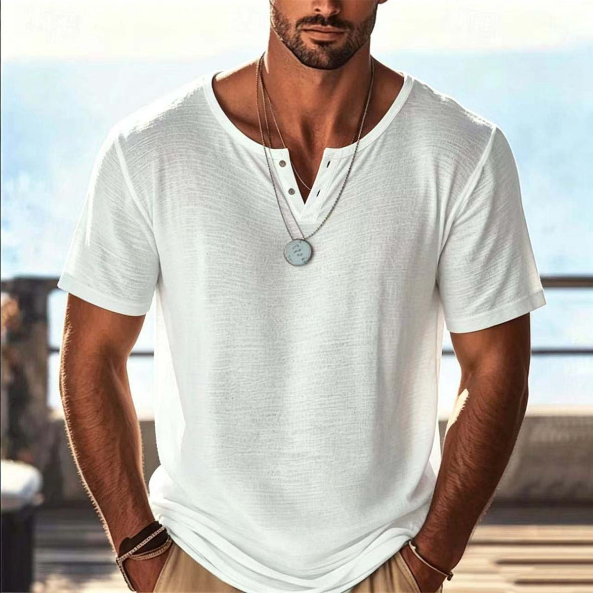Multicolor Solid-color Summer Mens Short-sleeve Clothing – Premium 0 | RICALOUX