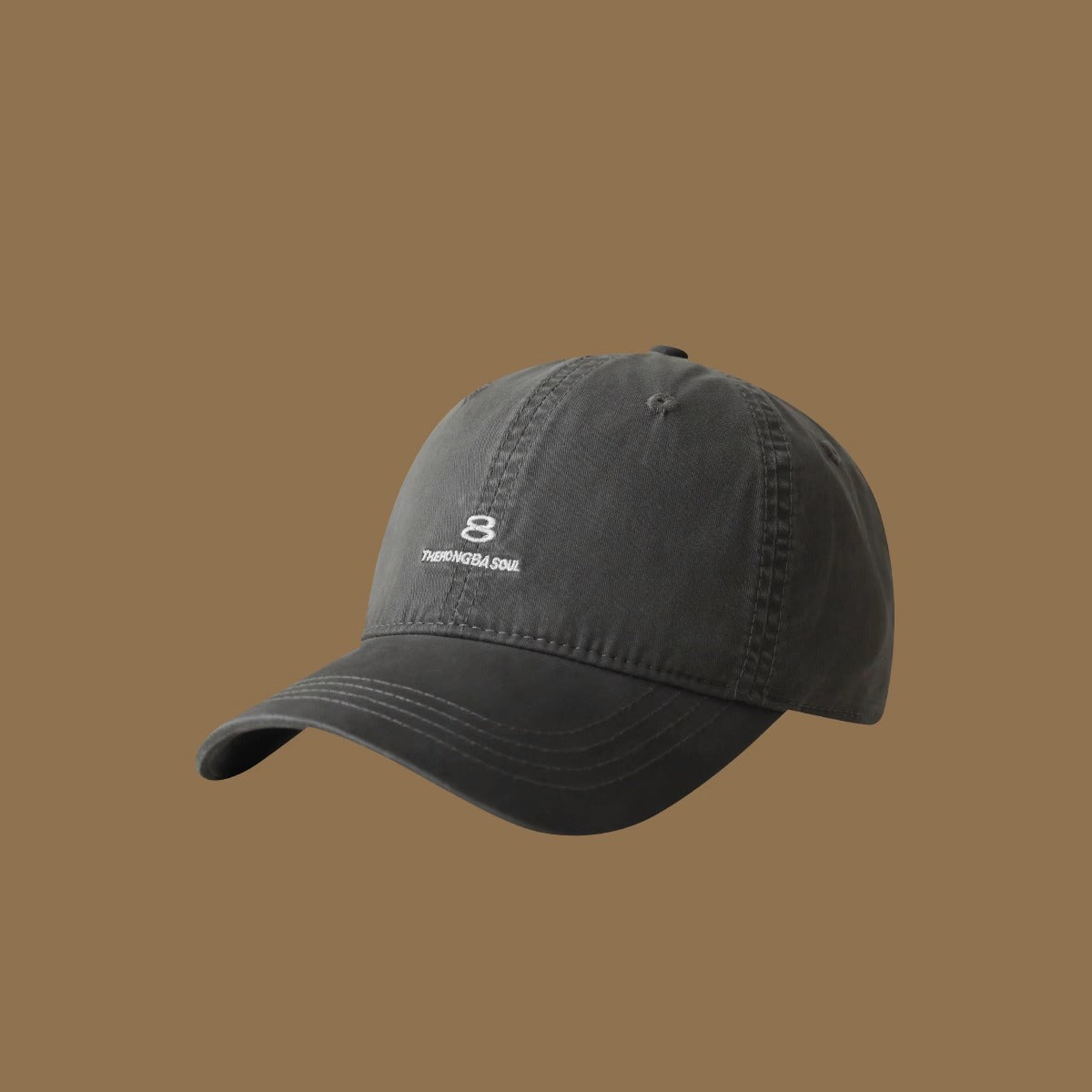 Men's And Women's Matching Solid-Color Embroidered Letters 8 Soft Top Adjustable Fashion Casual Baseball Cap Suitable For Outdoor Travel And Daily Use by Ricaloux