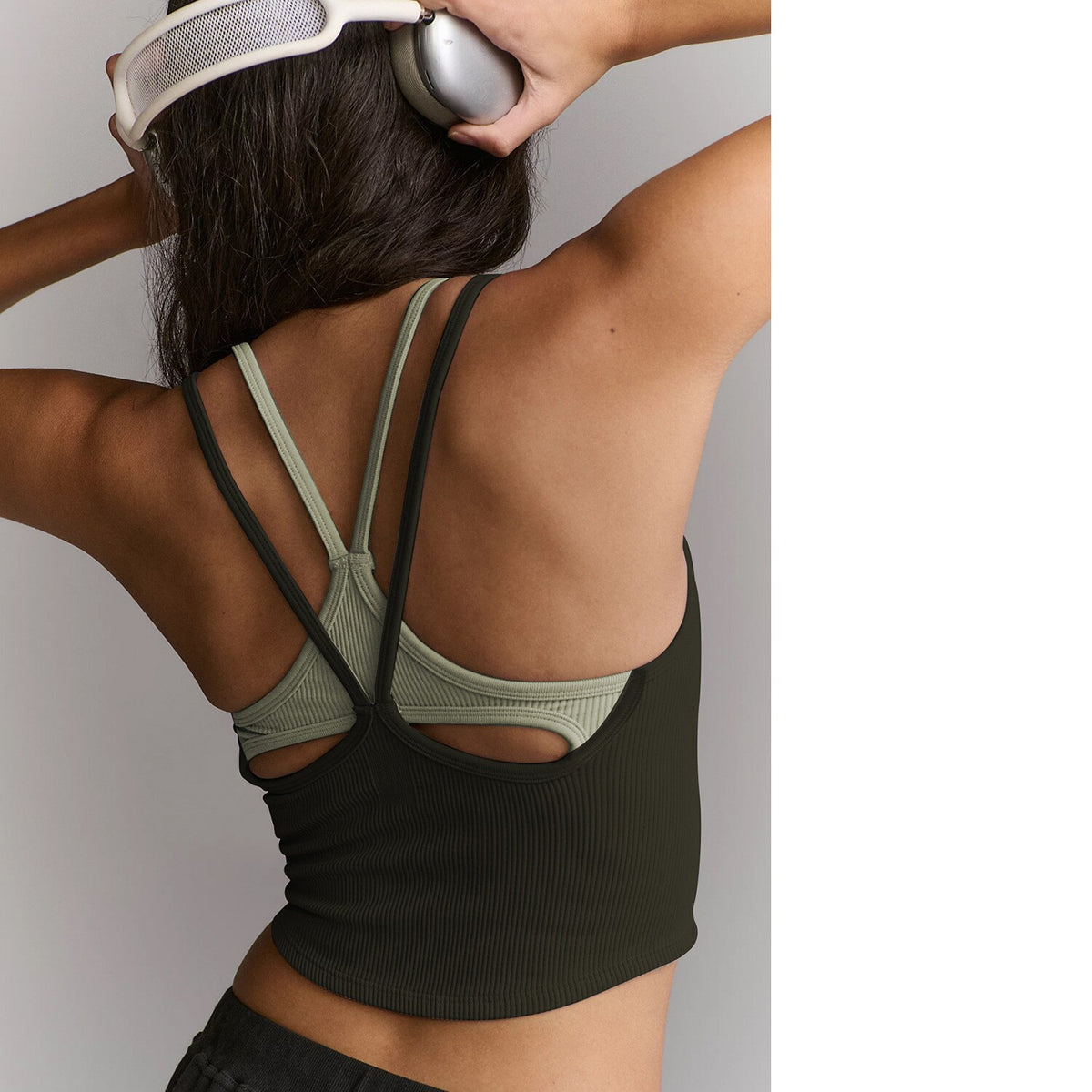 Women's Sleeveless Fashionable Unique Sports Casual Thin Strap Hollow Back Crop Backless Tank Top With Built-in Bra Pads – Premium 4 | RICALOUX