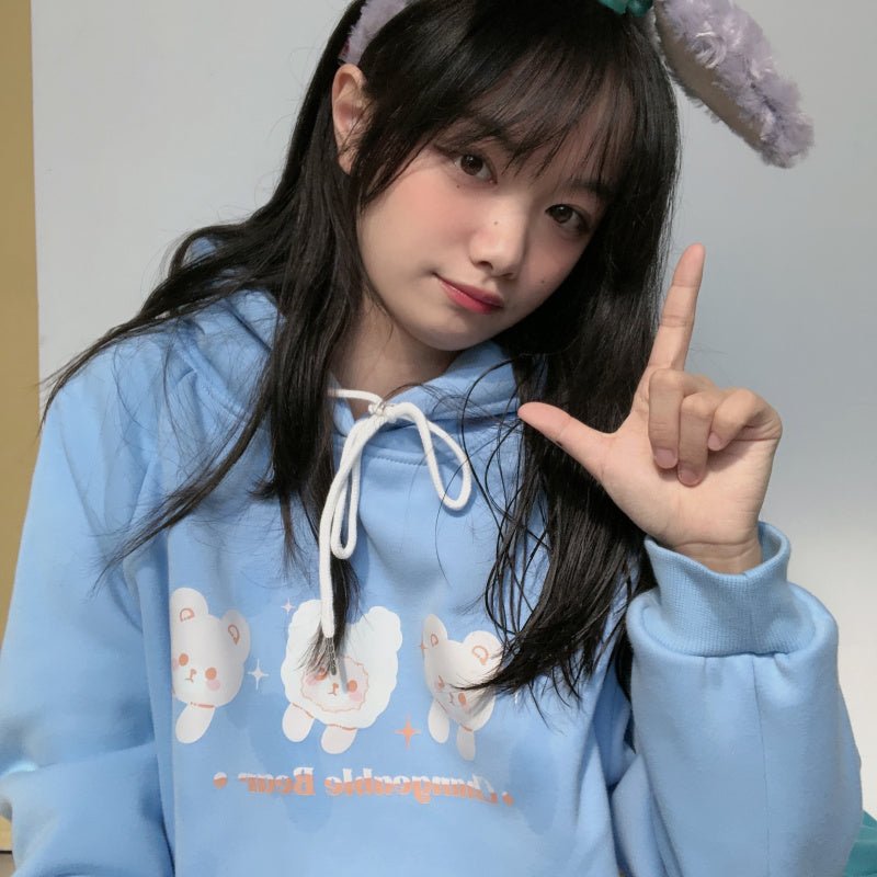 Soft Girl Cute Sweater Female Plus Velvet Thick Loose Wild Girl Jacket Autumn And Winter Clothes - RICALOUX