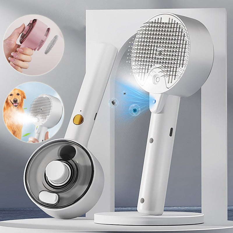 Animal Hair Remover Brush Dog And Cat Steam Brush Pet Self Cleaning Dog Brush Grooming Removes Cat Hairs Cat Dog Accessories Pet Products by Ricaloux