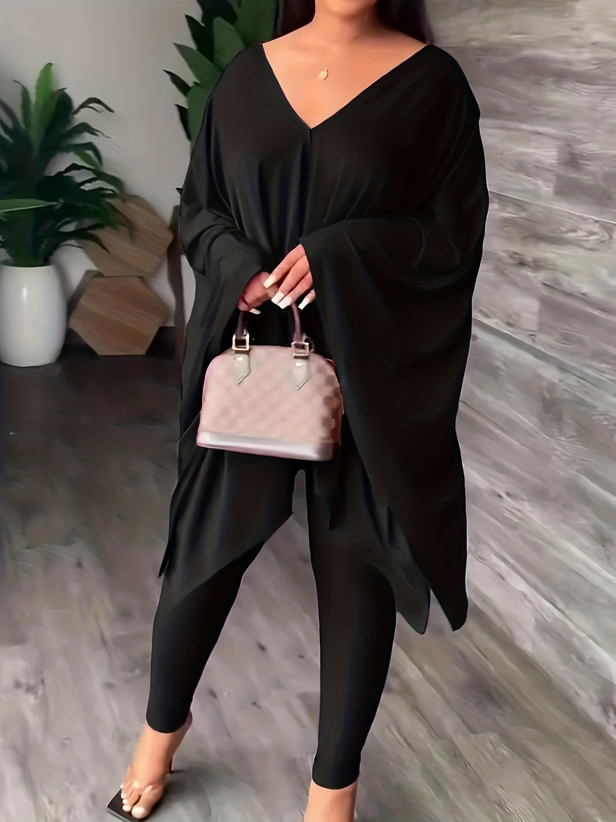 Fashionable Homey Solid-color Casual Chic Two-piece Set – Premium 0 | RICALOUX