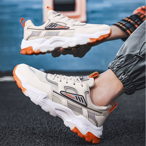 Black White Lace-up Sneakers Men Outdoor Breathable Csual Mesh Shoes Lightweight Running Sports Shoes – Premium 4 | RICALOUX