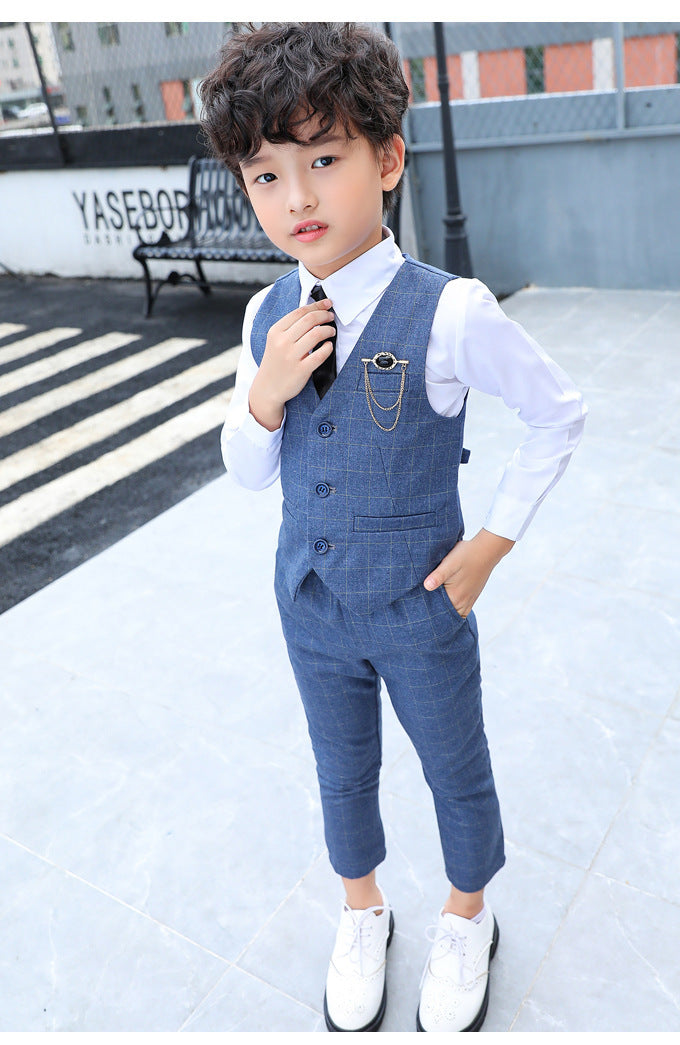 Boys Autumn Clothing Two-piece Vest Set by Ricaloux