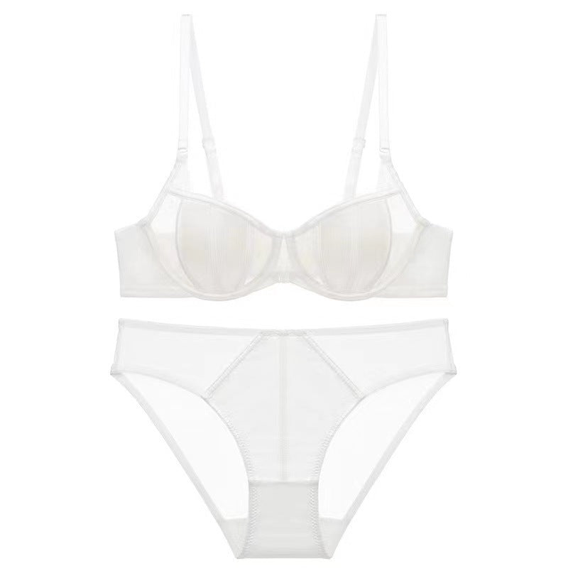 Thin Half-cup Push-up Front-closure Bra Set For Summer by Ricaloux