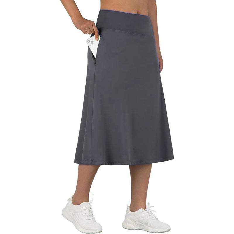 Womens Yoga Sports All-Match Long Skirt by Ricaloux