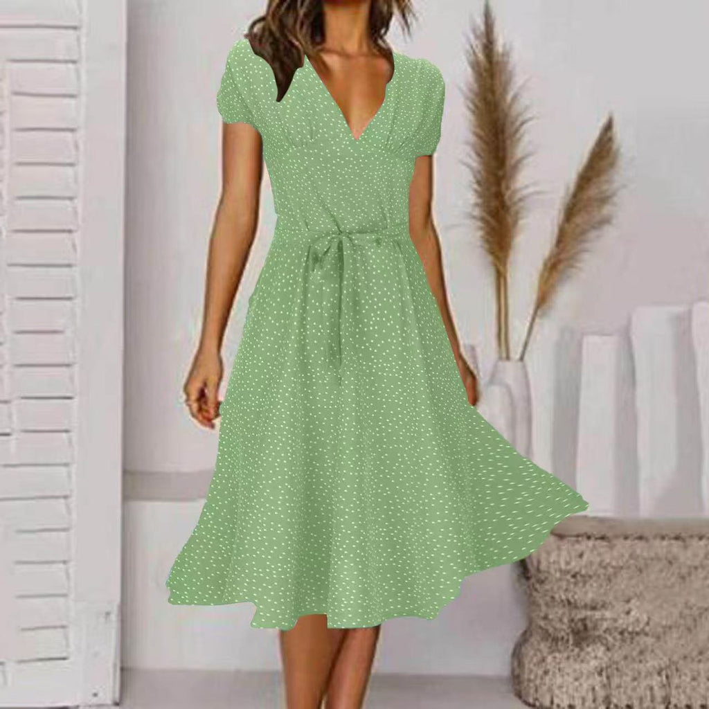 Womens Short-sleeve Chiffon Dress by Ricaloux