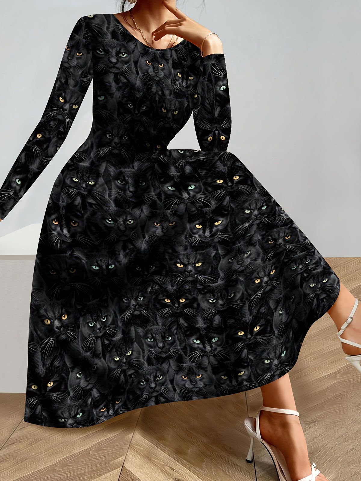 Printed Elegant Long Dress For Parties – Premium 0 | RICALOUX