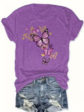 Butterfly-cluster Womens T-shirt Delicate Graphic Casual Top – Premium 0 | RICALOUX