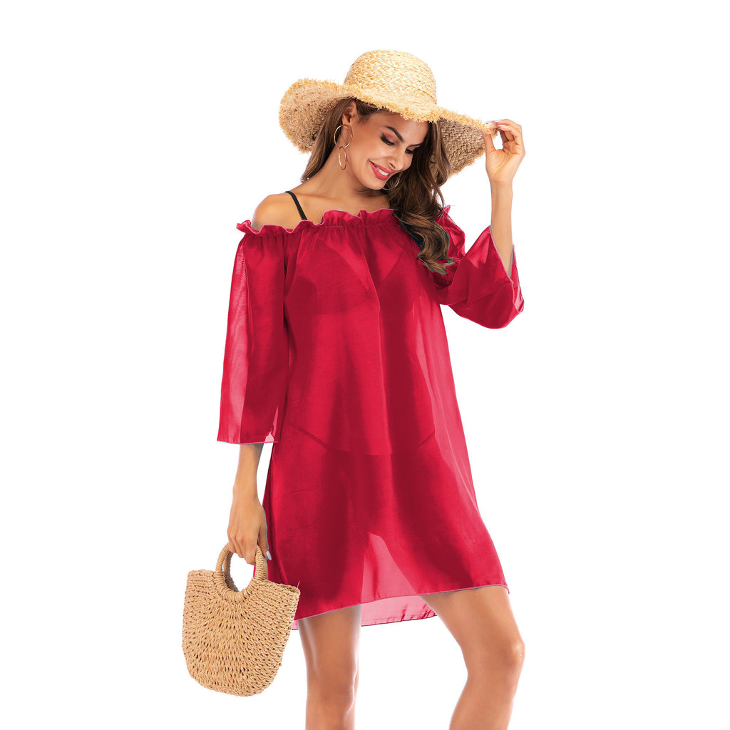 Womens Loose-Fitting Sun-Protective Ruffle Blouse by Ricaloux