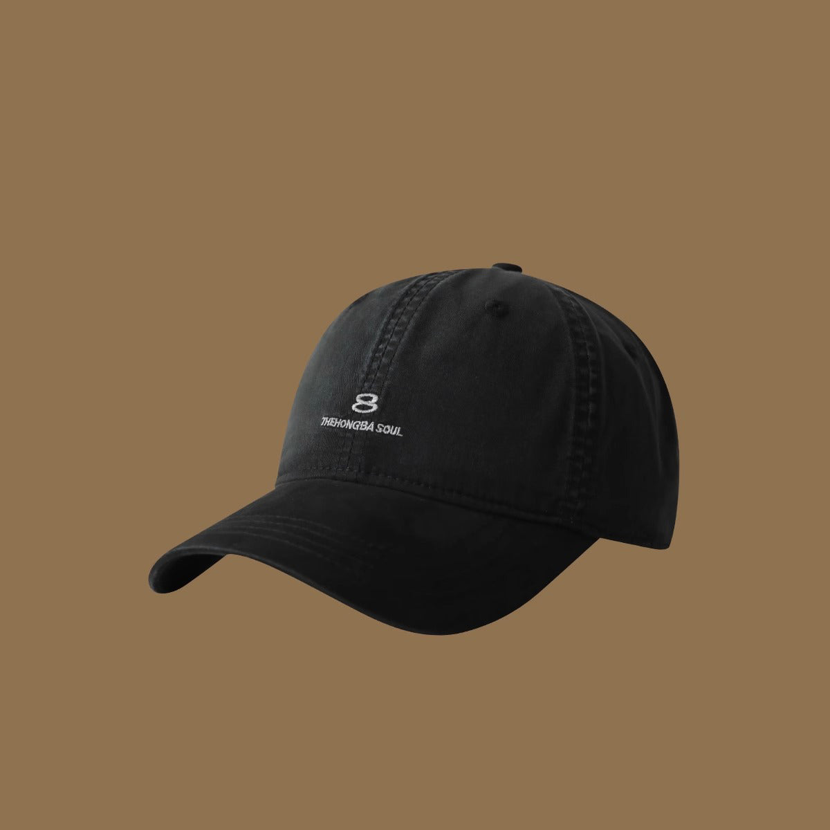 Men's And Women's Matching Solid-Color Embroidered Letters 8 Soft Top Adjustable Fashion Casual Baseball Cap Suitable For Outdoor Travel And Daily Use by Ricaloux