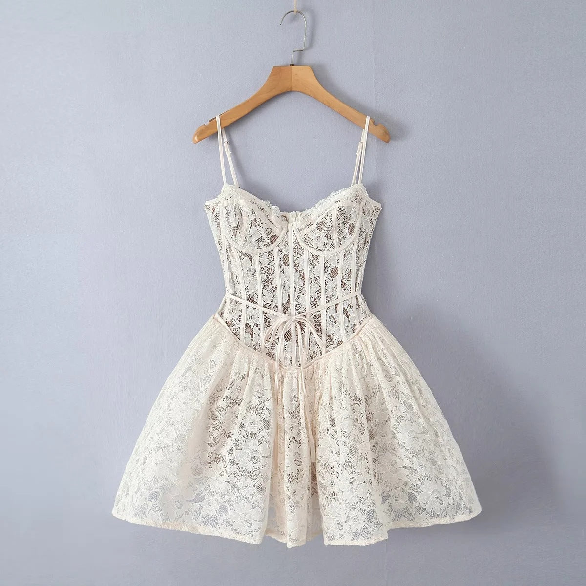 Womens Fishbone Lace Fashion Casual Dress – Premium 0 | RICALOUX
