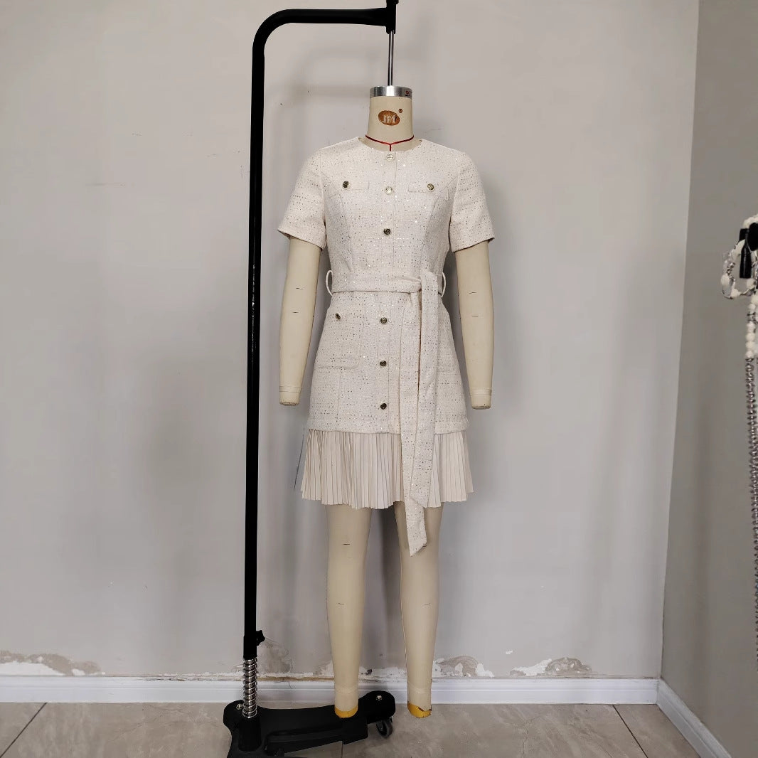 Pleated Skirt European And American Style Apricot Color – Premium 0 | RICALOUX