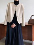 Womens Cropped Autumn Outerwear Elegant High-end Blazer by Ricaloux