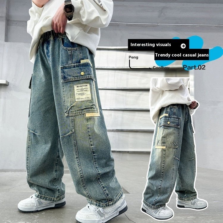 Children's Wear Boys Spring Clothing Pants Straight - RICALOUX
