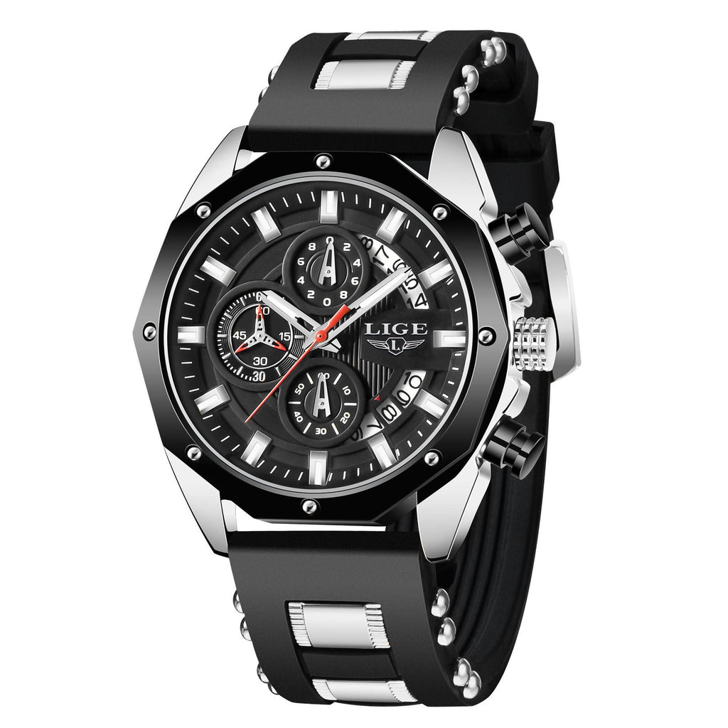 Fashion Mens Watches Top Brand Luxury Silicone Sport Watch Men Quartz Date Clock Waterproof Wristwatch Chronograph – Premium 0 | RICALOUX