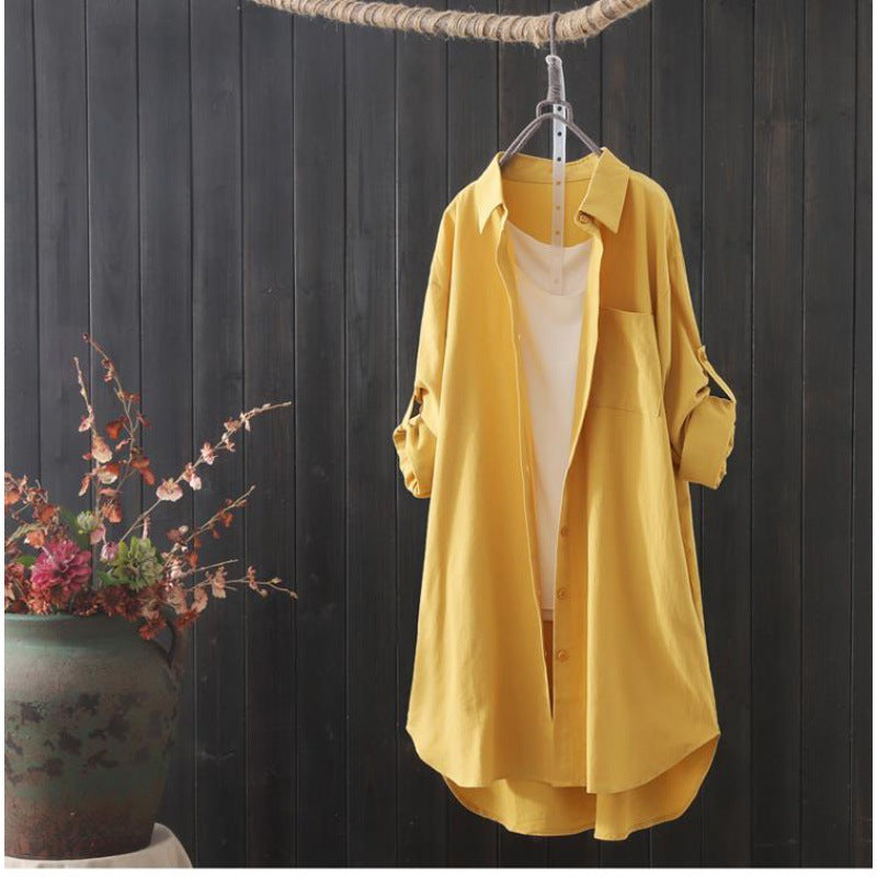 Loose-fit, Long-length, Long-sleeve Womens Blouse In European And American Style – Premium 0 | RICALOUX