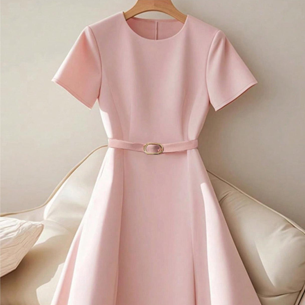 Womens Elegant Waist-cinching Casual Dress by Ricaloux