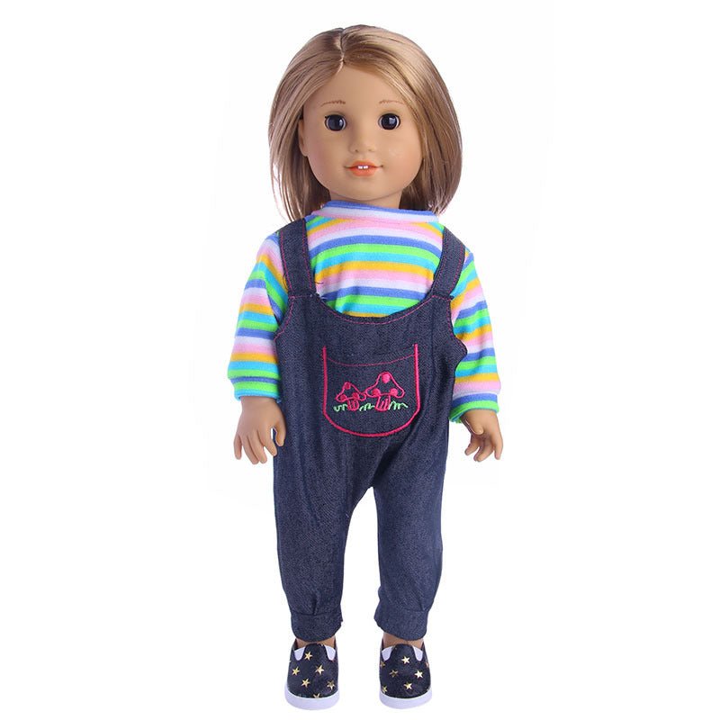 18 Inch American Girl Doll Clothes Suspender Pants Suit - RICALOUX