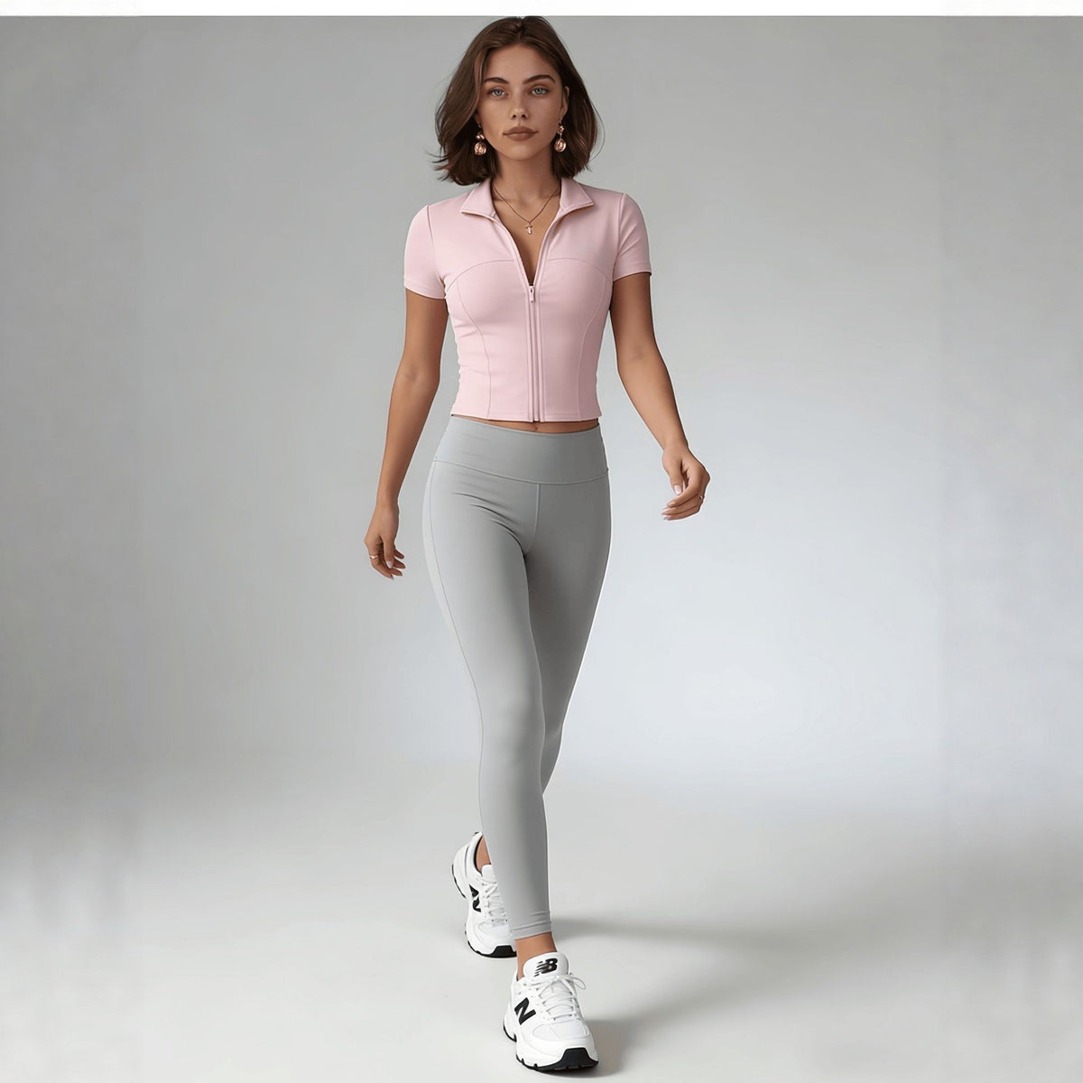 Womens Long-sleeve Zip-up Yoga Top by Ricaloux