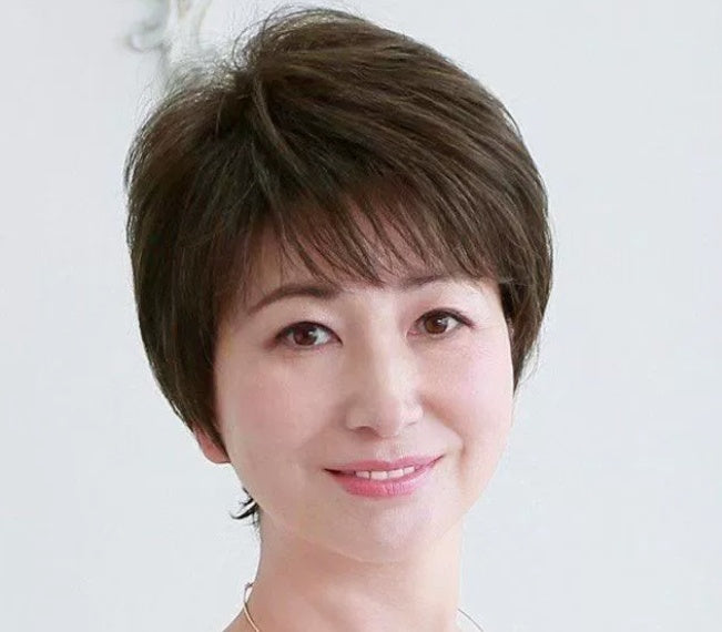 Women's Flower White Straight Mixed Human Hair Wigs by Ricaloux