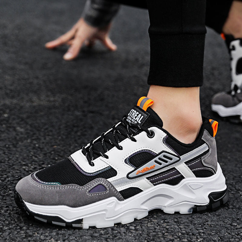 Black White Lace-up Sneakers Men Outdoor Breathable Csual Mesh Shoes Lightweight Running Sports Shoes – Premium 4 | RICALOUX