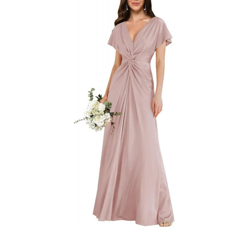 Chiffon Short-sleeve A-line Dress For Women by Ricaloux