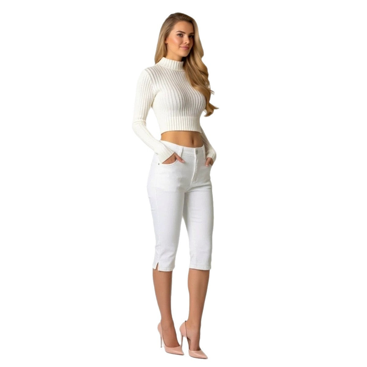 Womens Slimming Figure-flattering Capri Jeans by Ricaloux