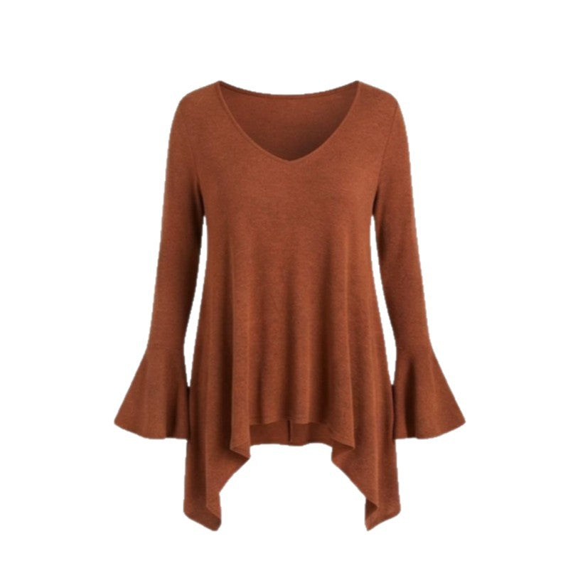 Womens Top With An Irregular Hem And Cuffs by Ricaloux