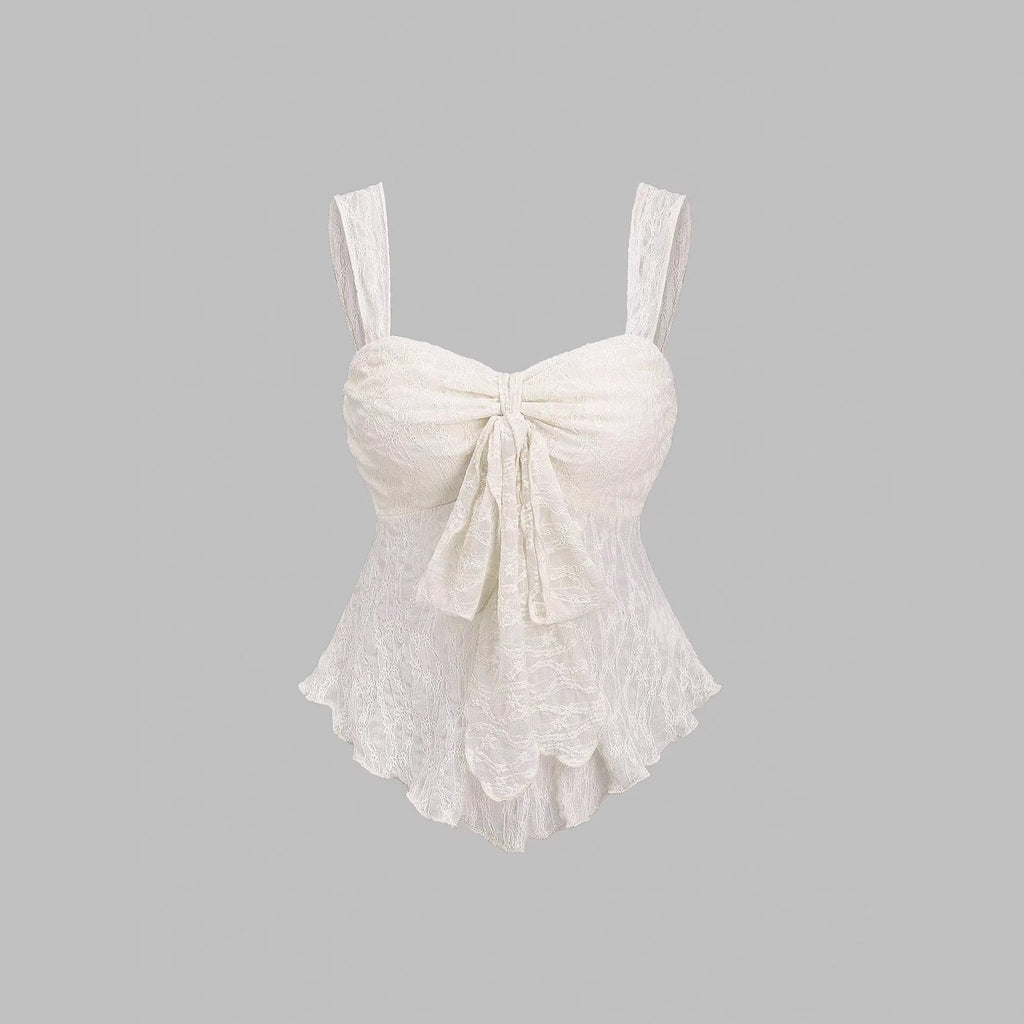 French-style Solid-color Lace Jacquard Camisole Top – Premium 0 | RICALOUX