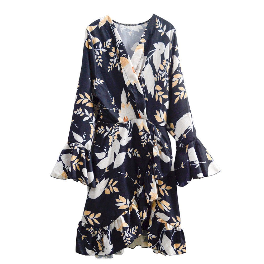 Women's Cinched Waist Slim-fit Long Sleeve Mini Dress - RICALOUX
