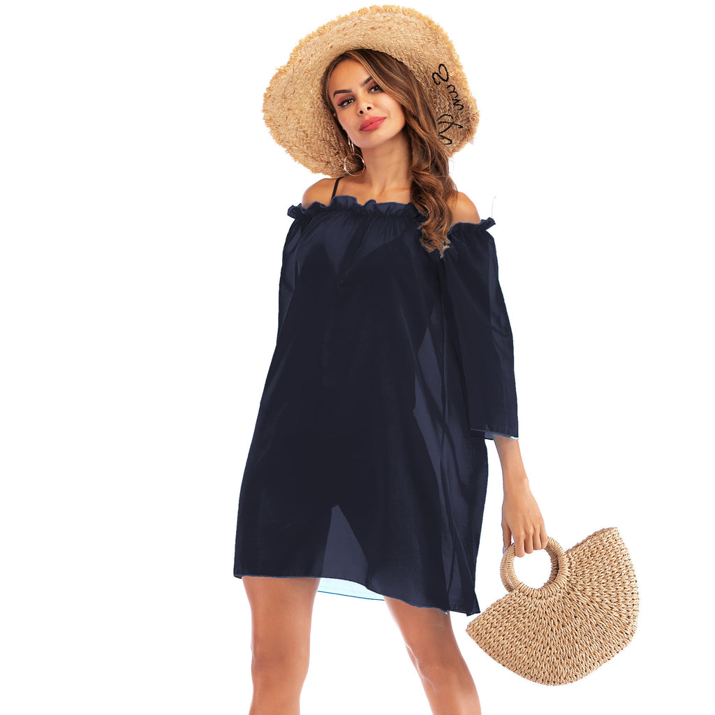 Womens Loose-Fitting Sun-Protective Ruffle Blouse by Ricaloux