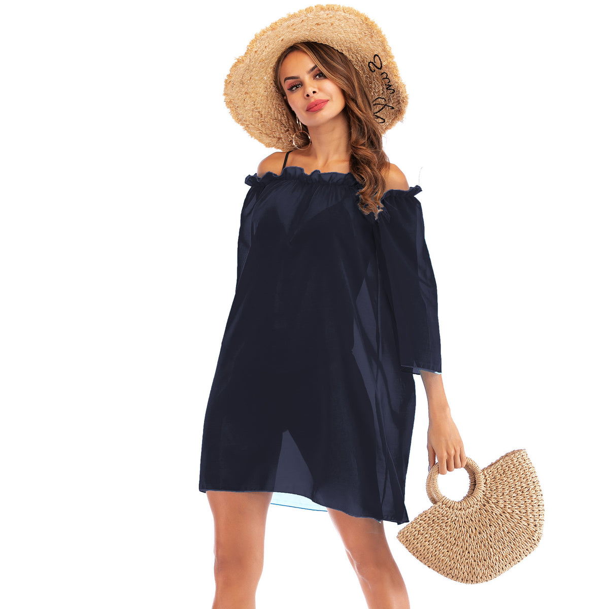 Womens Loose-Fitting Sun-Protective Ruffle Blouse by Ricaloux