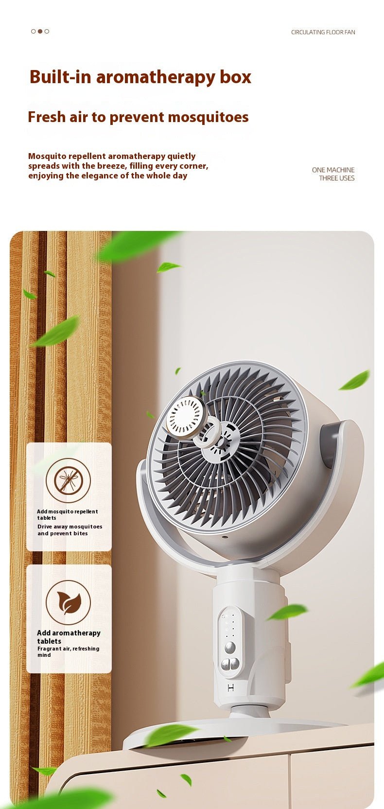 Remote Control Air Circulator Fan - 3D Oscillating Turbine Design Quiet Energy Saving Floor Standing Bladeless Cooling for Home Office Bedroom Use - RICALOUX