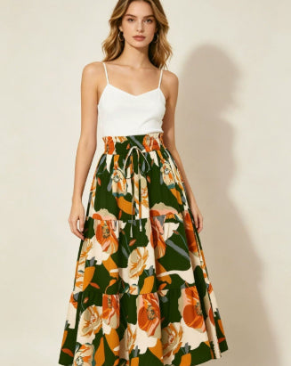 High-waisted A-line Skirt Bohemian-style Printed Flared Skirt – Premium 0 | RICALOUX