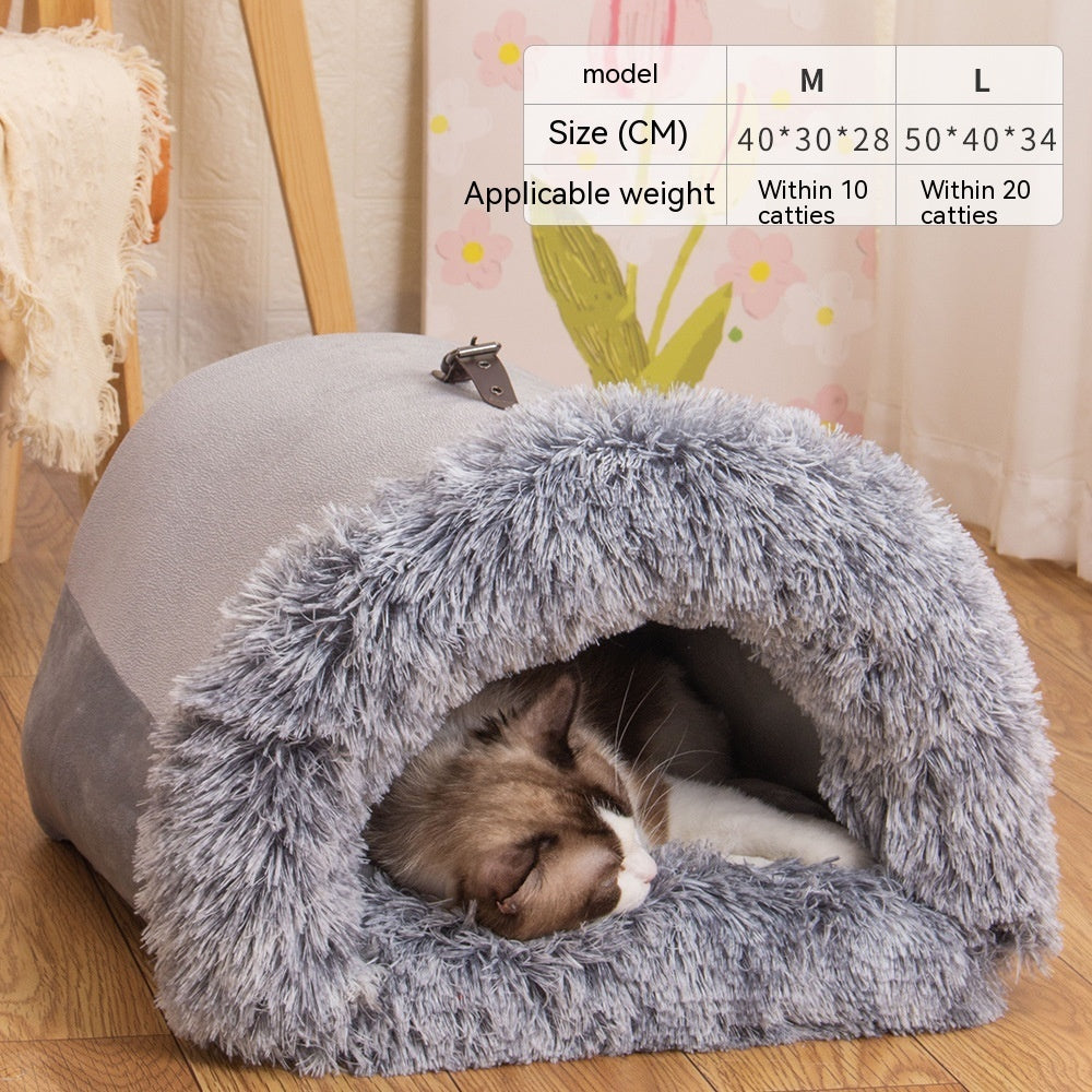 New Splice Portable Pet Nest Portable Autumn And Winter Warm Dog Nest Moisture-proof Long Fur Cat Nest Cross Border Pet Nest by Ricaloux