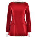 Sexy Elegant Boat Neck Long Sleeve A- Line Bow Dress - RICALOUX