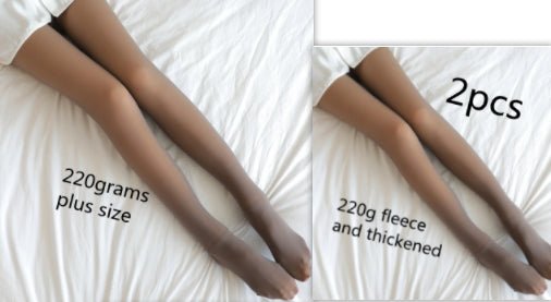 Fake Translucent Plus Size Leggings Fleece Lined Tights Fall And Winter Warm Fleece Pantyhose Women Fleece Lined Pantyhose Thermal Winter Tights - RICALOUX