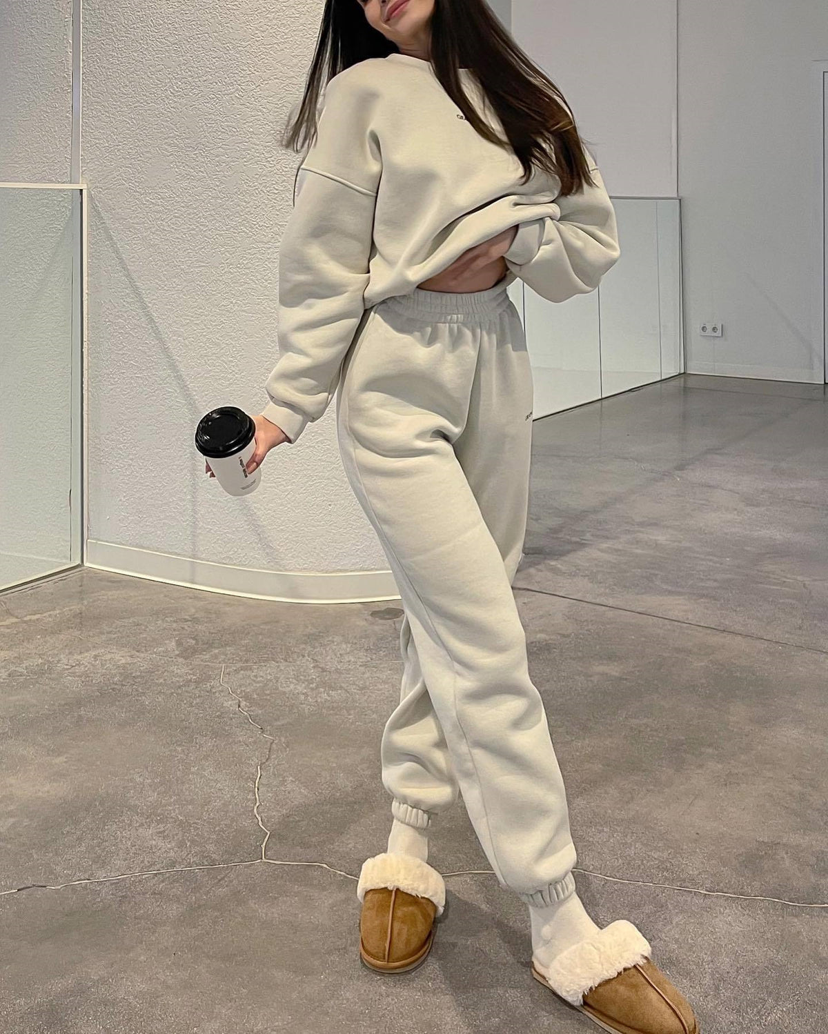 Fashionable And Versatile Embroidered Slim-fit Casual Sporty Two-piece Hoodie Set by Ricaloux