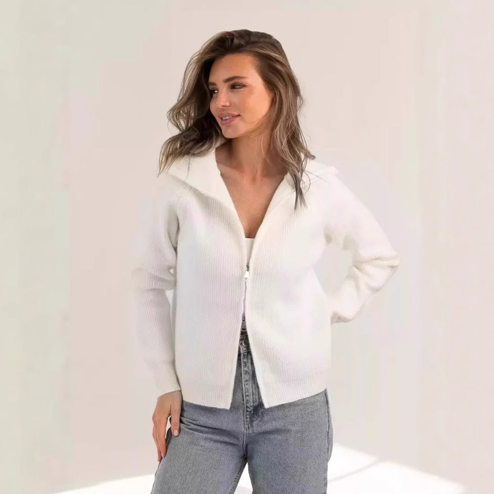 Women's Knitted Zipper Pullover Casual Jacket – Premium 0 | RICALOUX