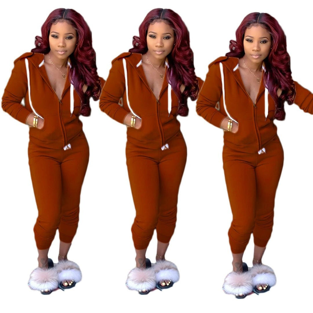 Women's Clothing Solid Color Hoodie Suit Sports - RICALOUX