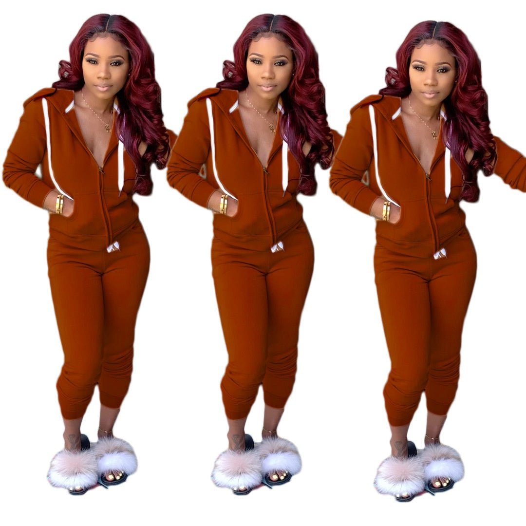 Women's Clothing Solid Color Hoodie Suit Sports - RICALOUX