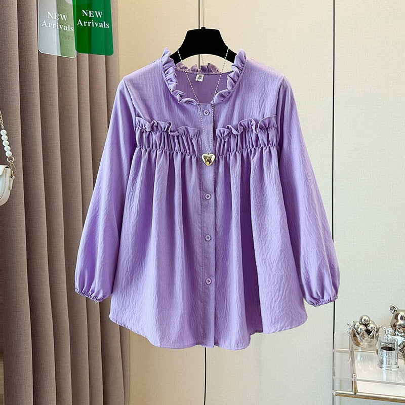 Full-length Tummy-covering Top For Early Autumn by Ricaloux