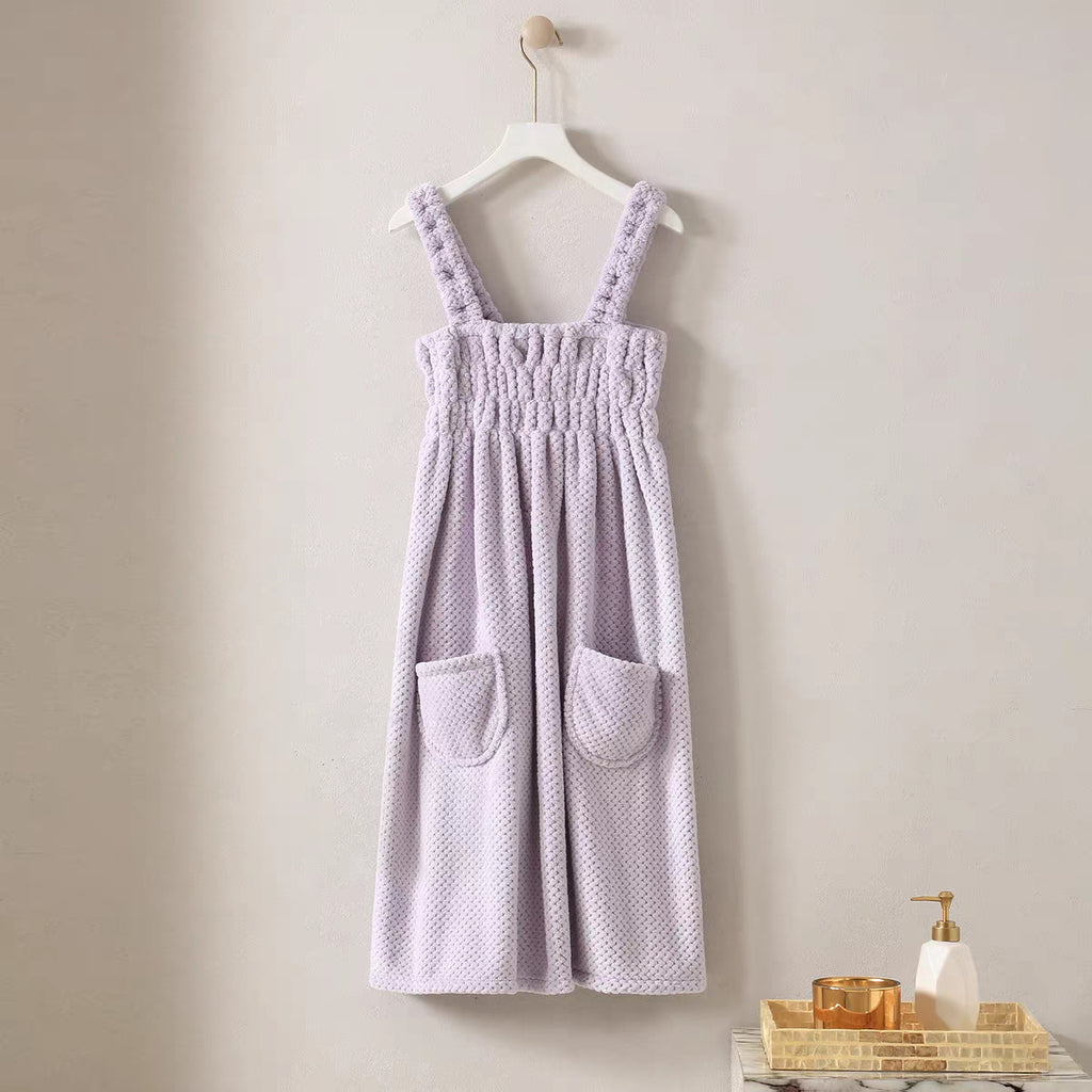 Womens Bath Towel Bra Wearable Absorbent Bath Skirt by Ricaloux