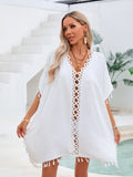 2026 New Hollow Out Crochet Fringe Patchwork Beach Cover Up, Bikini Outer Slip Dress – Premium 4 | RICALOUX