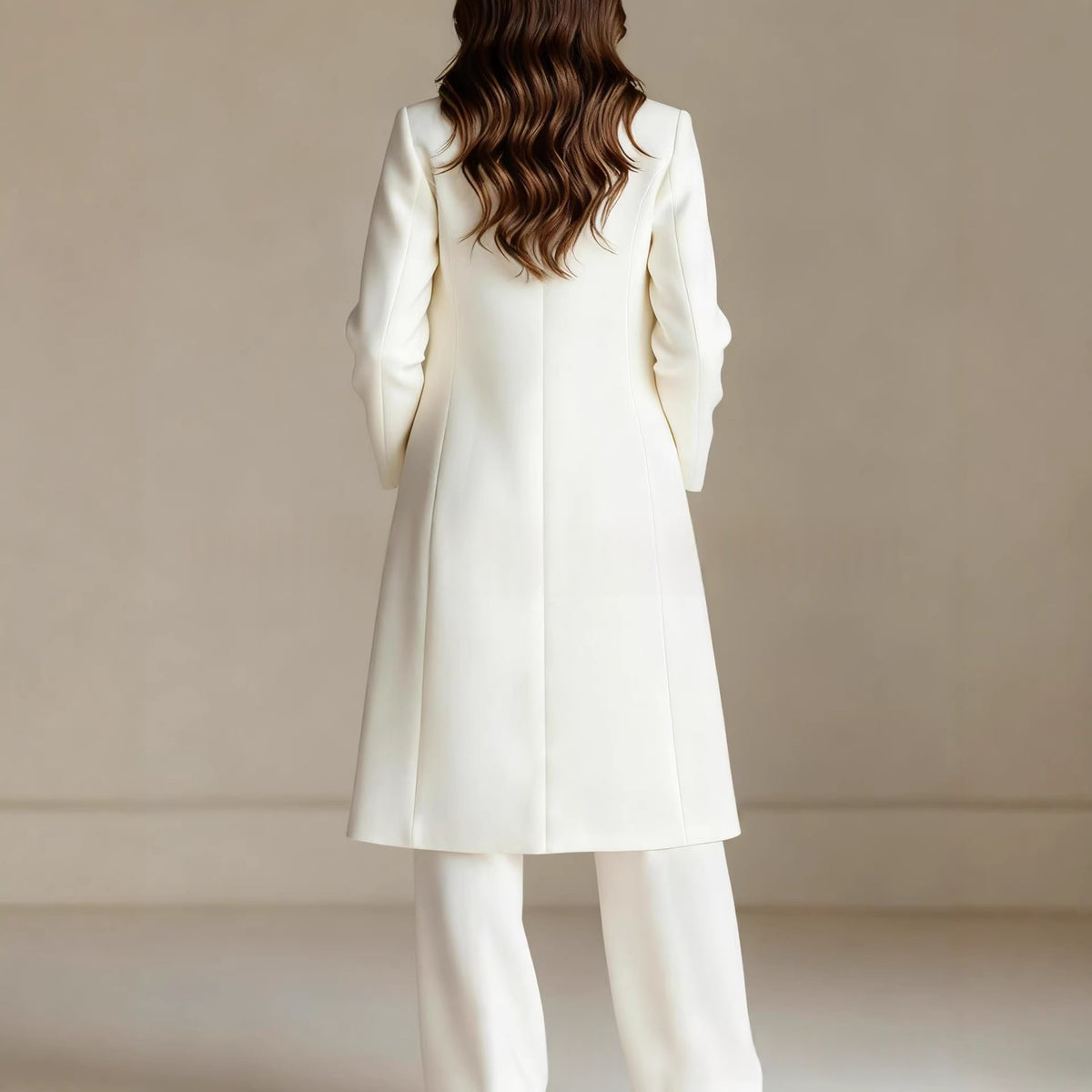 Solid-color Chic And Elegant Trench Coat And Suit Pants Three-piece Set by Ricaloux