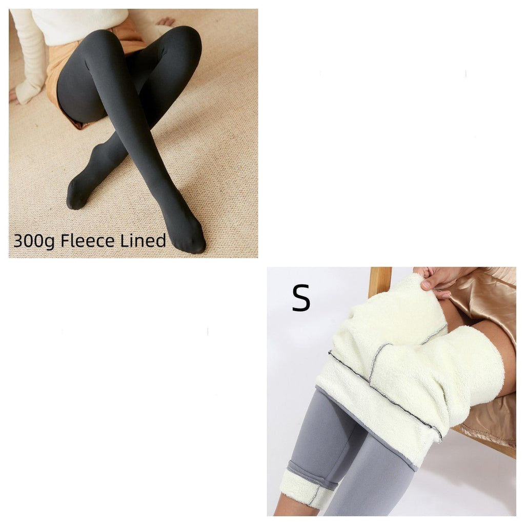 Fleece-lined Thickened Sheer Tights Leggings Transparent One-piece Pantyhose Superb Fleshcolor Pantynose - RICALOUX