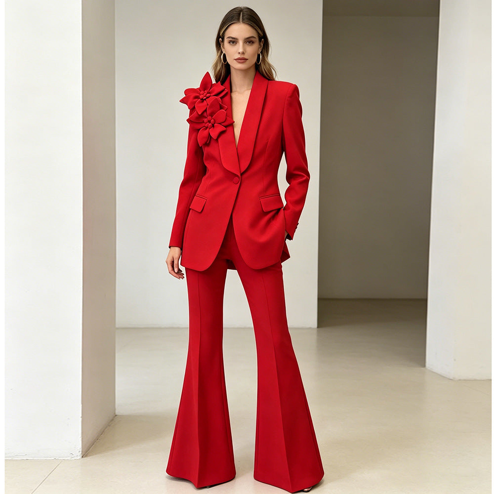 Women's Solid Color Flower Loose Suit Set – Premium 0 | RICALOUX