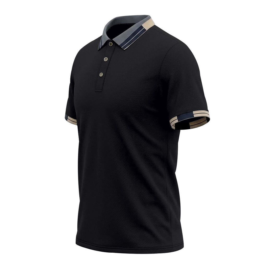 Mens Three-button Short-sleeve Top by Ricaloux